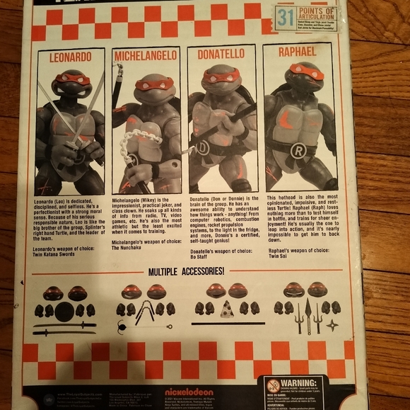 TMNT Pizza Box Black & White Battle Damage BST AXN Figures 4-Pack Exclusive - Picture 4 of 4